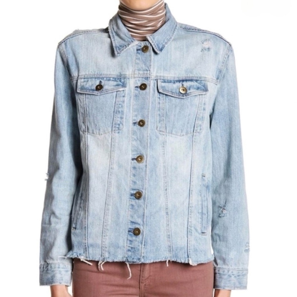 Pistola ‘Amira’ Raw Hem Denim Jacket - Picture 2 of 5